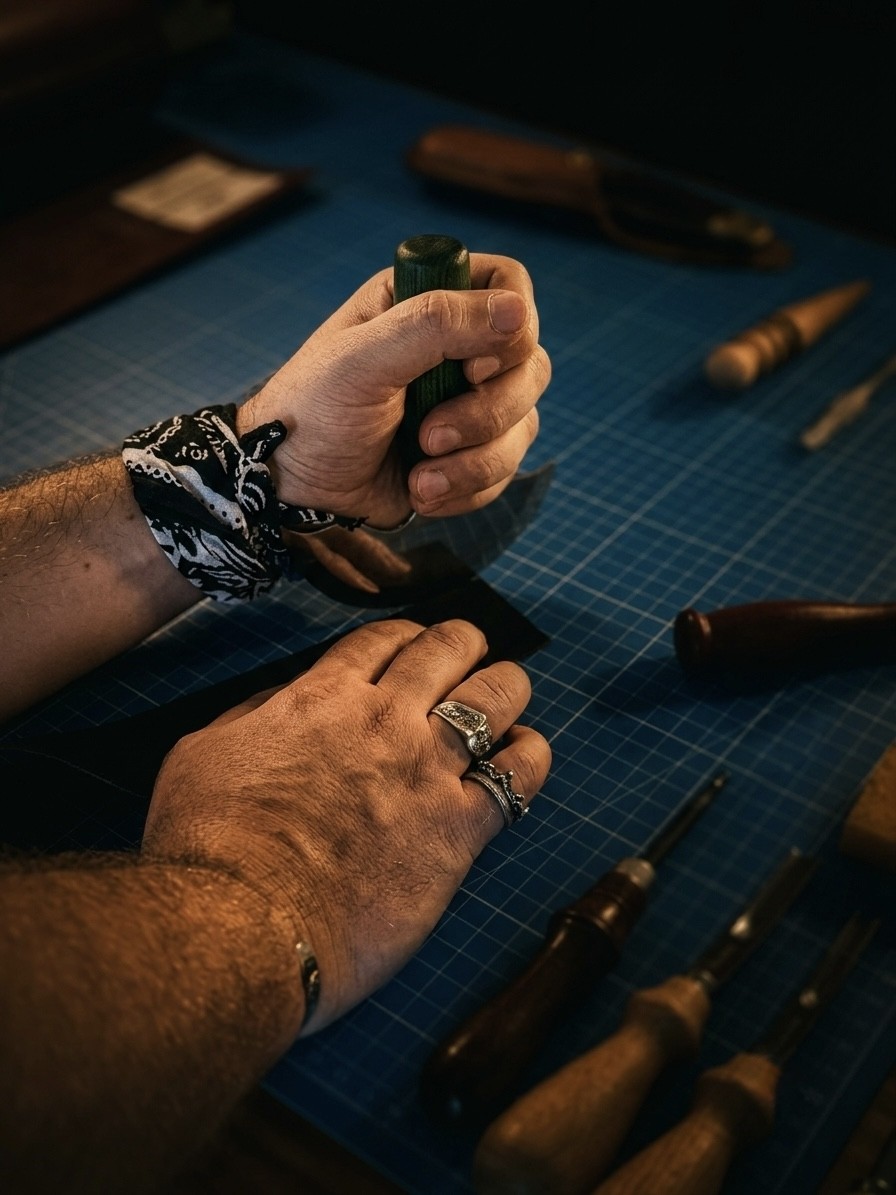La matière brute façonnée à la main, dans l'atelier